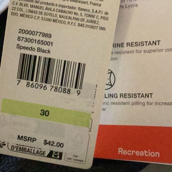 Speedo Youth Power-flex Black brief, Size 30, NWT - Picture 6 of 7